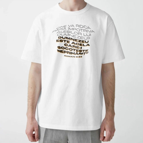 Tricou barbati cu verset din Biblie - Romani 8:23